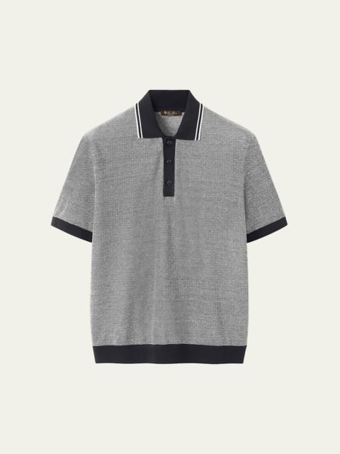 Loro Piana Men's Sciabecco Linen and Cotton Polo Shirt