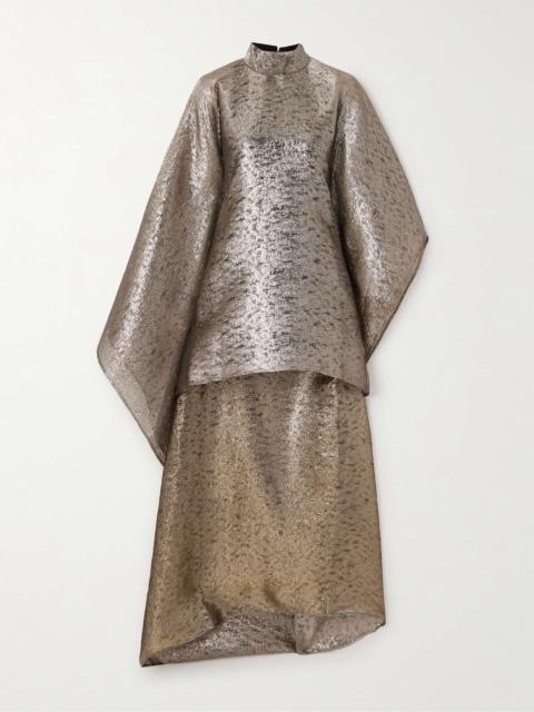 Dallas asymmetric lamé gown