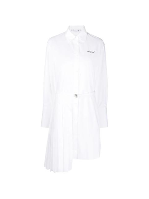 asymmetric pleated shirt dress