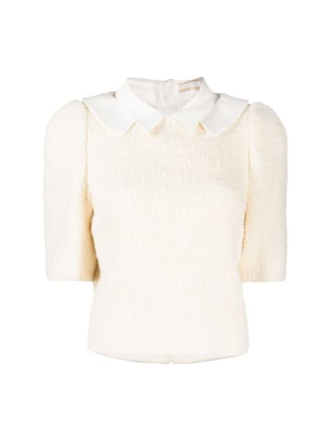 SHUSHU/TONG Peter pan-collar wool-blend blouse
