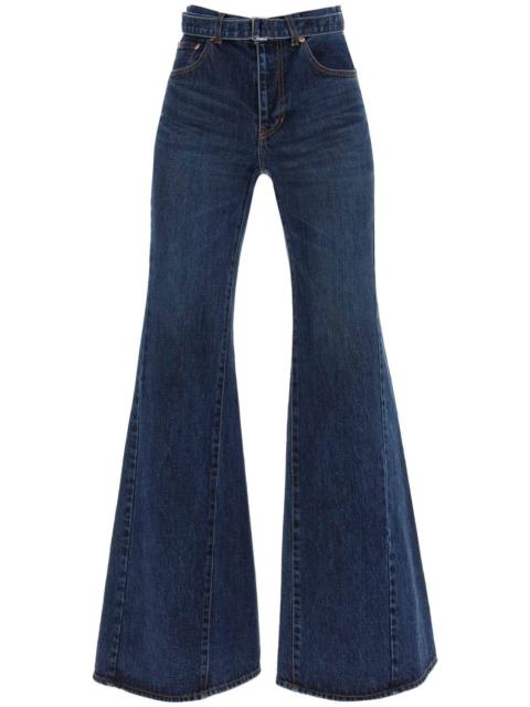 sacai BOOT CUT JEANS WITH MATCHING BELT