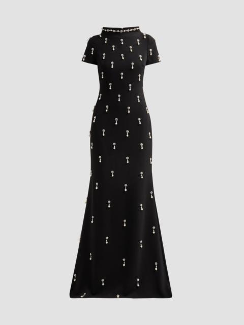 BADGLEY MISCHKA Women's Crystal Embellished Mermaid Gown - Black