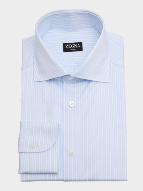 ZEGNA Men's Trofeo Cotton Framed Stripe Dress Shirt