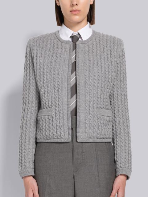 Thom Browne Baby Cable Merino Crew Neck Cardigan Jacket