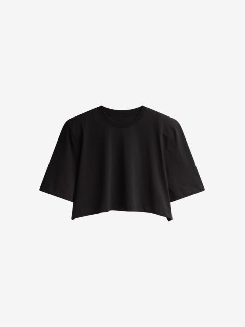 The Frankie Shop Kelan Padded Cropped Tee - Black
