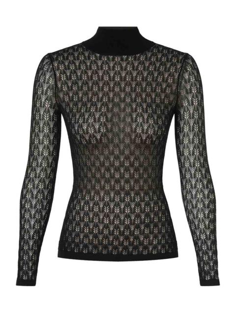 LACE KNIT TURTLENECK SWEATER