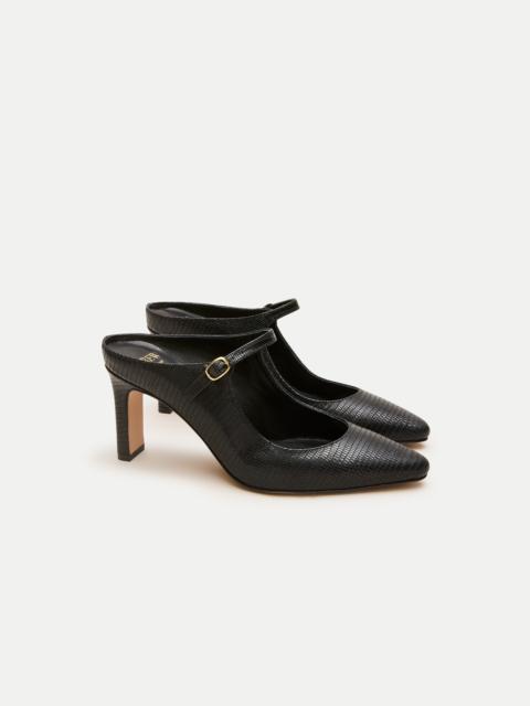 J.CREW Mule pumps in lizard-embossed leather