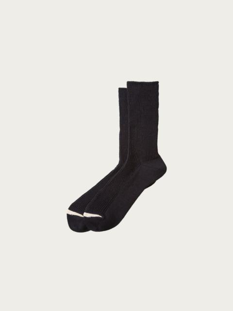 ROTOTO® Washi/Recycled Cotton Rib Crew Socks - Black