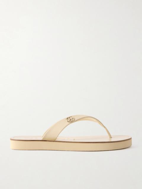 GUCCI Embellished Leather Sandals