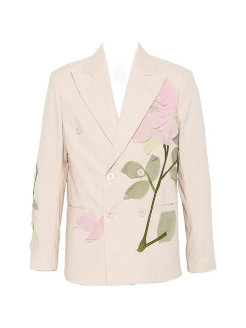 KidSuper floral-detail double-breasted blazer