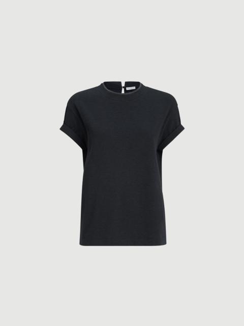 Brunello Cucinelli Stretch cotton jersey t-shirt with monili