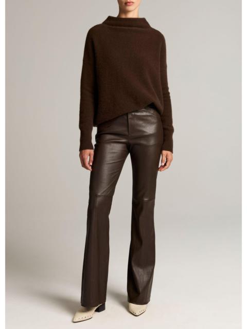 Vince Stretch-Leather Mid-Rise Flare Pant
