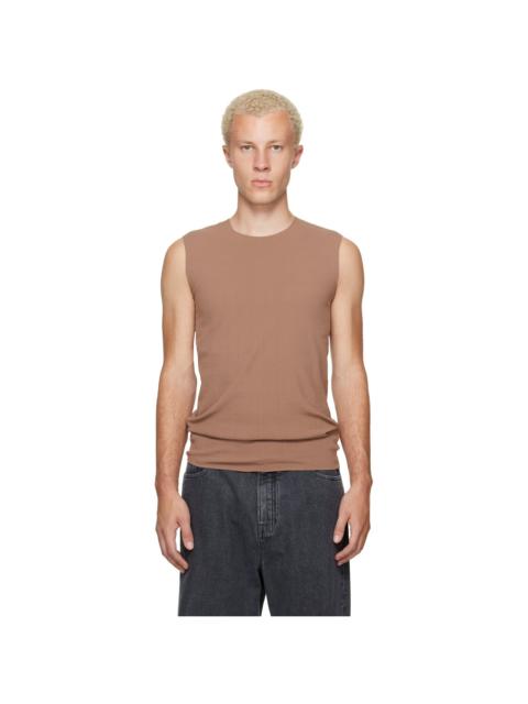 Jil Sander Tan Ribbed Tank Top