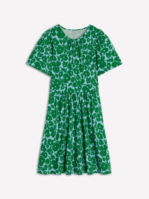 BODEN Louisa Short Jersey Dress-Highland Green, Leafy Grove