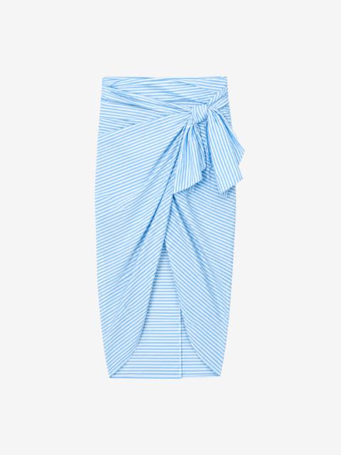 The Frankie Shop Thira Wrap Skirt - White/Light Blue