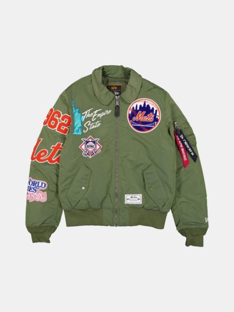 Nike NEW YORK METS X ALPHA X NEW ERA MA-1 COLLARED BOMBER JACKET (GREEN)