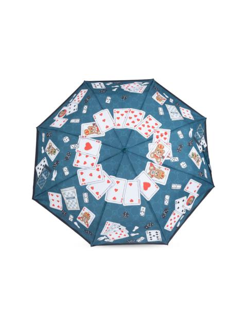 playing cards-print compact umbrella