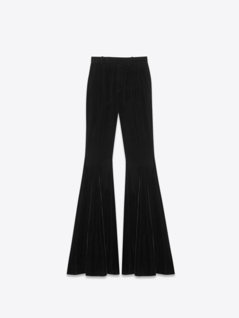 flared pants in cupro velvet