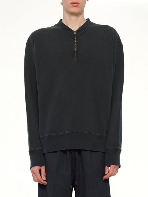 Maison Margiela Cotton Fleece Zip Sweatshirt in Vintage Carbon