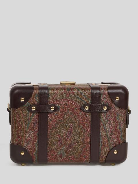 Etro ETRO X GLOBE-TROTTER MICRO RIGID ARNICA AND LEATHER CROSSBODY BAG