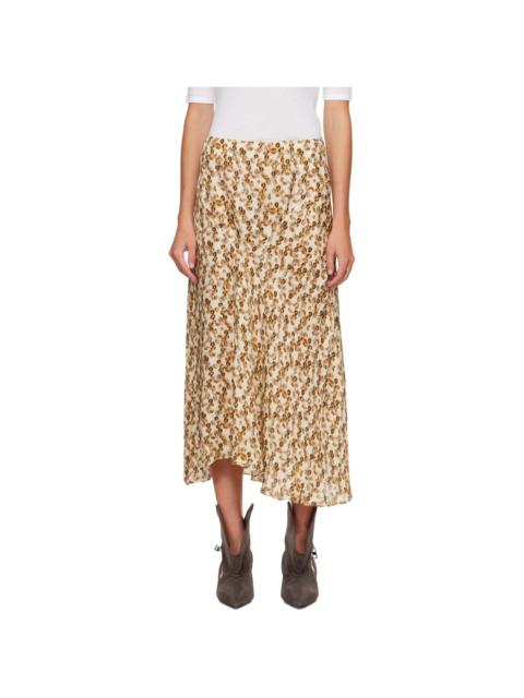 Isabel Marant Tan & Off-White Lisanne Midi Skirt
