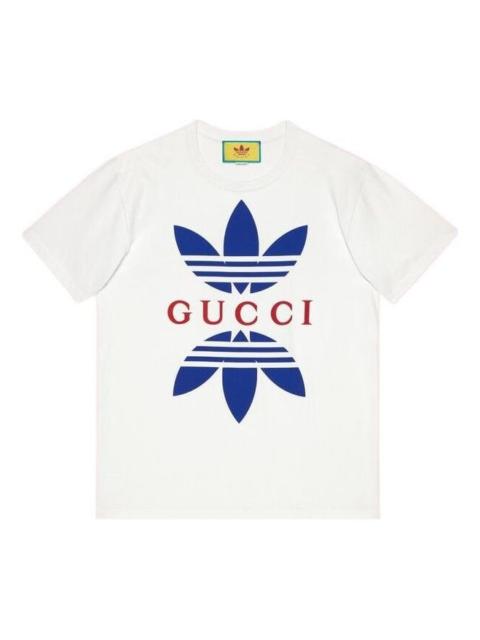 GUCCI Gucci x adidas cotton jersey T-shirt in white 548334-XJEMJ-9280