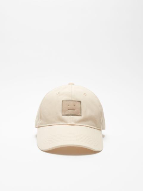 Acne Studios Leather Face patch cap - Oatmeal melange