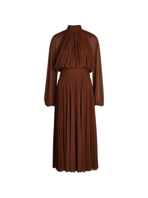 RONNY KOBO Blythe pleated high-neck midi dress