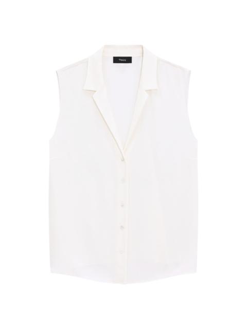 Theory Women's Silk Sleeveless Button-Front Blouse - Ivory