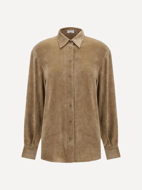 Brunello Cucinelli Snap-button Shirt in cashmere blend