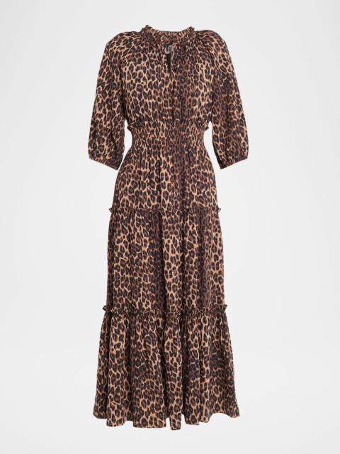 Rails Caterine Tiered Leopard-Print Maxi Dress