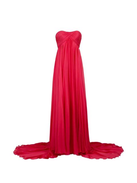Roberto Cavalli pleated strapless maxi dress