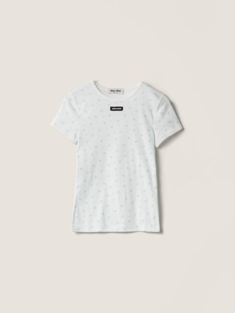 Miu Miu Ribbed jersey T-shirt