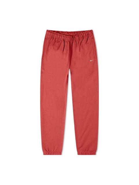 Men's Nike Solid Color Fleece Lined Bundle Feet Casual Sports Pants/Trousers/Joggers Red CW5460-661