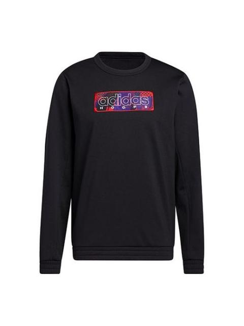 adidas Mic Gfx Crew New Year's Edition Basketball Sports Fleece Lined Round Neck Pullover Black GQ28