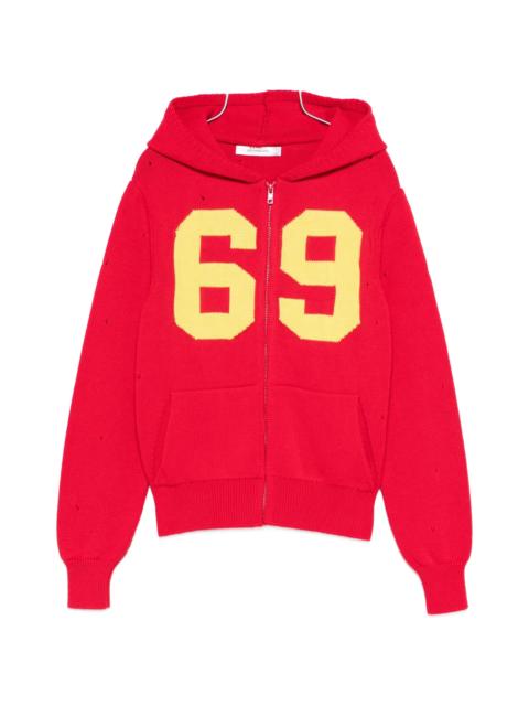 gimaguas Gimaguas Number Hooded Cardigan