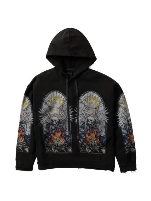 WHO DECIDES WAR SKULL HOODED PULLOVER (COAL/MULTICOLOR)