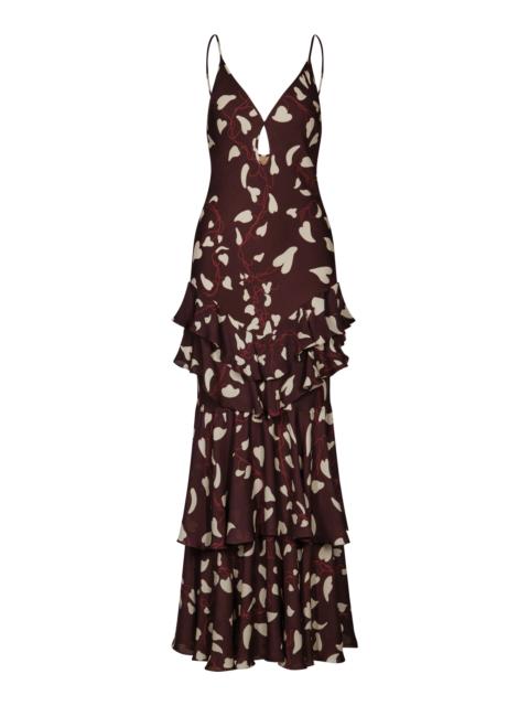 Johanna Ortiz Reinterpretation Silk Maxi Dress brown