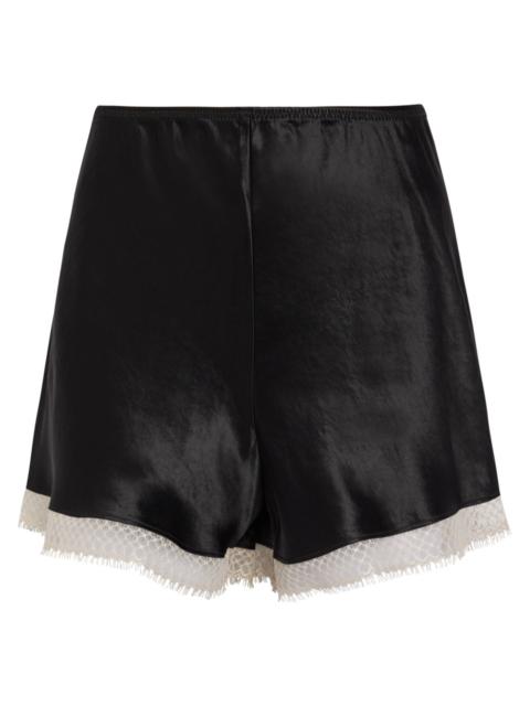 MARIA McMANUS Maria Mcmanus Lace-trim Satin Shorts