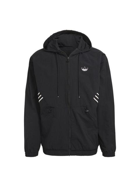 adidas originals Sprt Arc Wndbkr Casual Sports Hooded Jacket Black GN5505