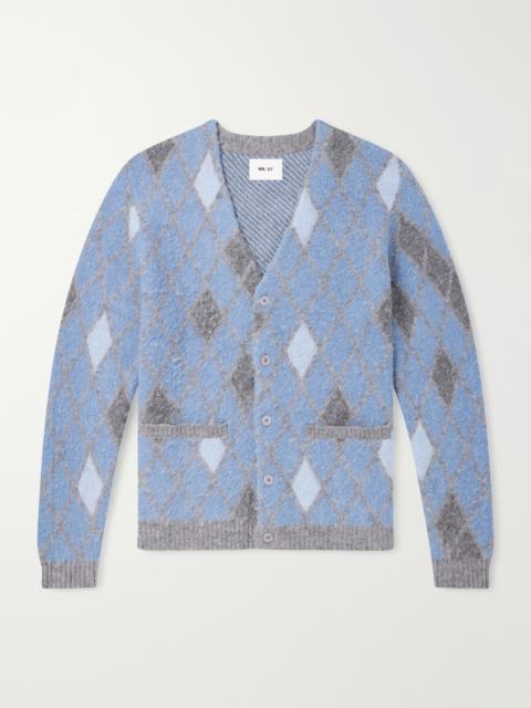 NN07 Chris 60077 Argyle-Jacquard Cardigan