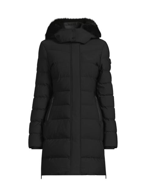 MOOSE KNUCKLES Women's Nyluxe Watershed 3 Shearling-Trim Hooded Down Parka - Black