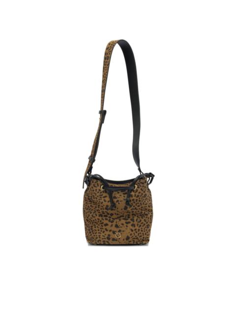 PINKO Leopard print drawstring shoulder bag