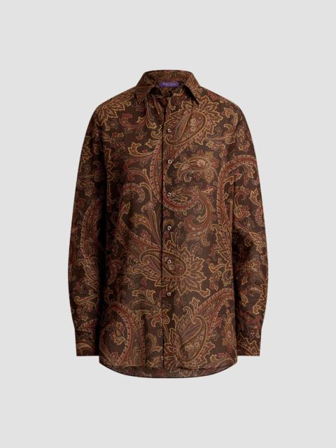 Ralph Lauren Women's Trayna Paisley Cotton Shirt - Brown