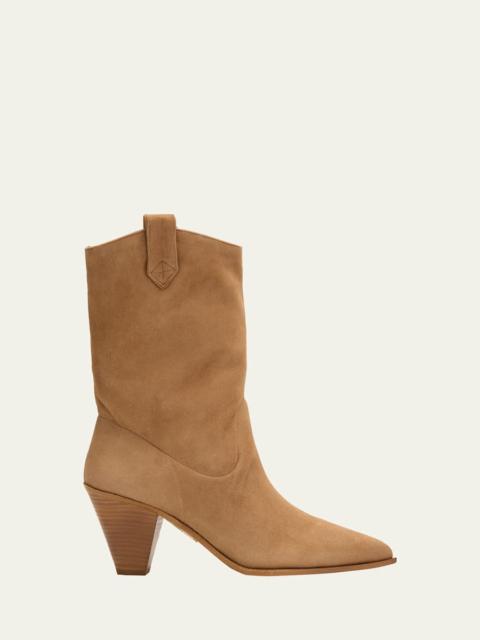 AQUAZZURA Boogie Suede Cowboy Booties