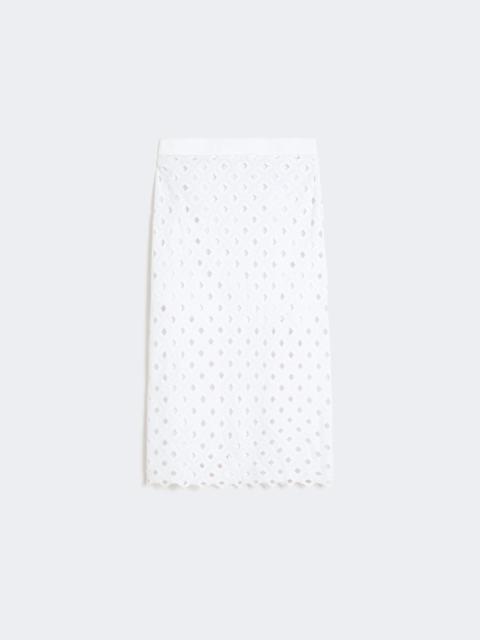 Max Mara Macramé jersey pencil skirt - OPTICAL WHITE