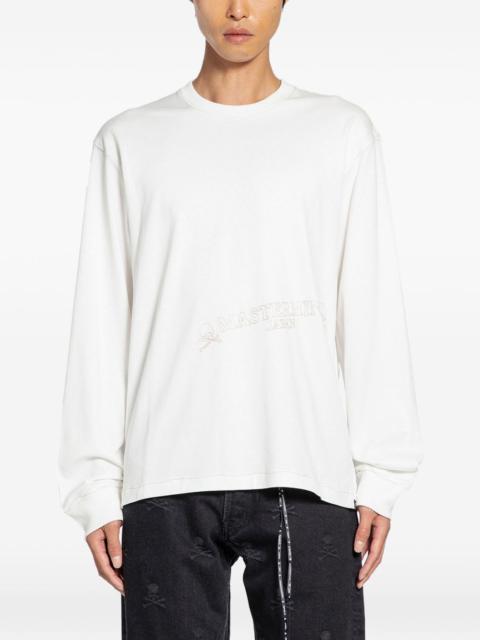 MASTERMIND WORLD stitched-skull long-sleeve cotton T-shirt
