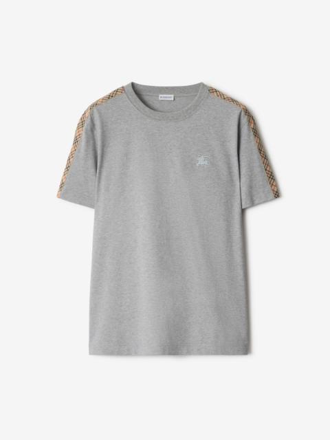 Check Trim Cotton T-shirt