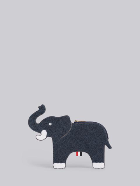 Thom Browne Navy Pebbled Calfskin Fluffy Elephant Zippered Holder