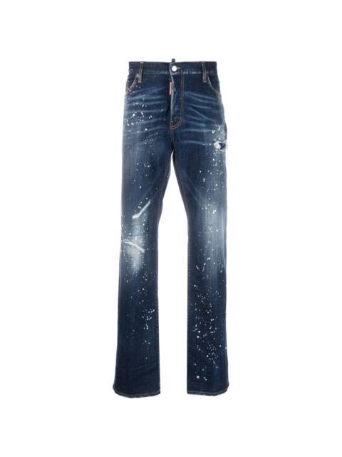 DSQUARED2 Twimphony paint-splatter straight-leg jeans